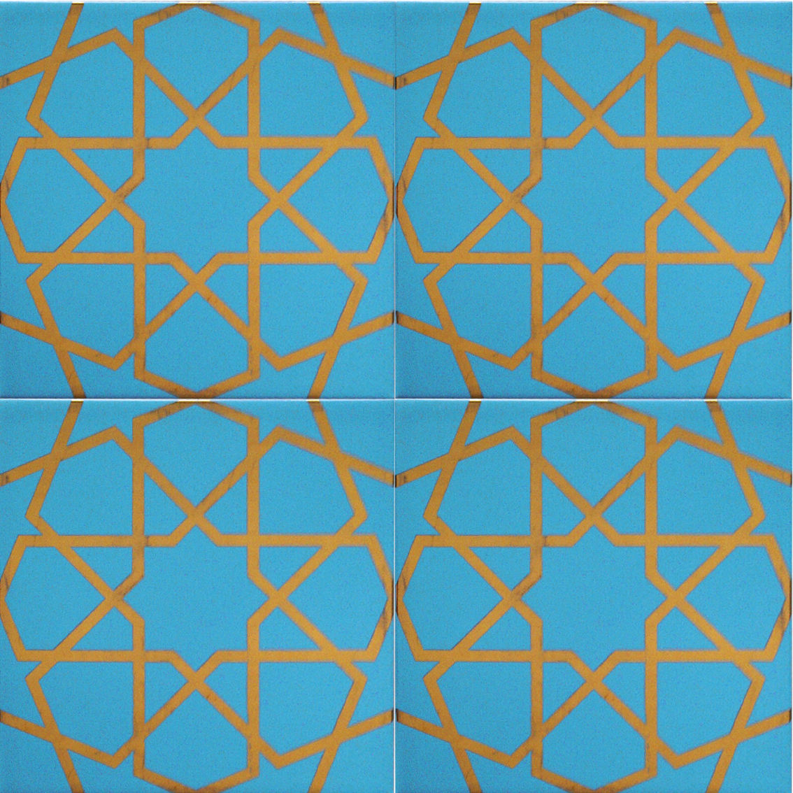 20x20 cm Çini Karo P-89 Turkuaz Metalik